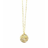 Ablita Gold Dragonfly Coin Thin Chain Link Necklace