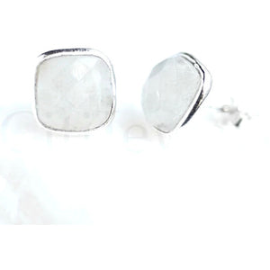 Isa Moonstone Stud Silver Earrings