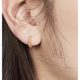 Adorn Gold Textured Huggie Hoop Earrings