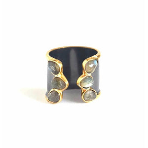 Mia Gold Two Toned Vibrant Multi Stone Ring