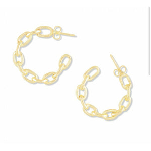 Cleo Gold Chain Link Hoop Earrings