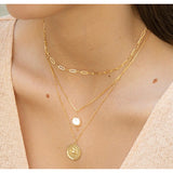 Emma Organic Pearl Drop Gold Necklace