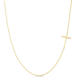 Lauren Gold Side Cross Necklace