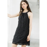 Dara THML Black Halter Patterned Dress-SALE