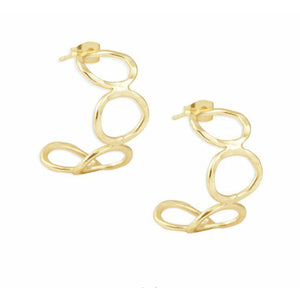 Cora Gold Circle Hammered Hoop Earrings