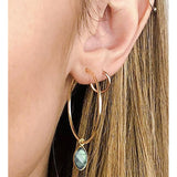 Amie Labradorite Hoop Earrings-Fig Tree Jewelry & Accessories