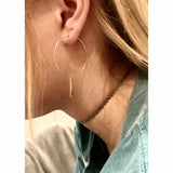 Amie Gold Drop Hoop Earrings-Fig Tree Jewelry & Accessories